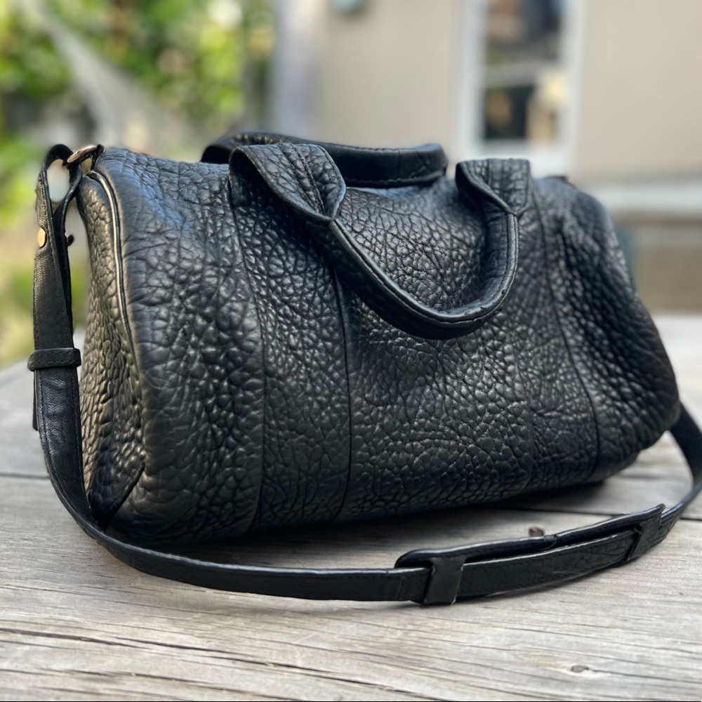 ALEXANDER WANG Studded Black Leather Rocco Satchel